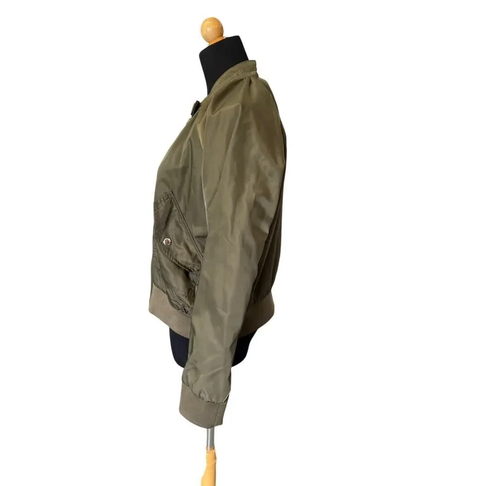 FREE PEOPLE BOMBER JACKET OLIVE GREEN SIZE SMALL